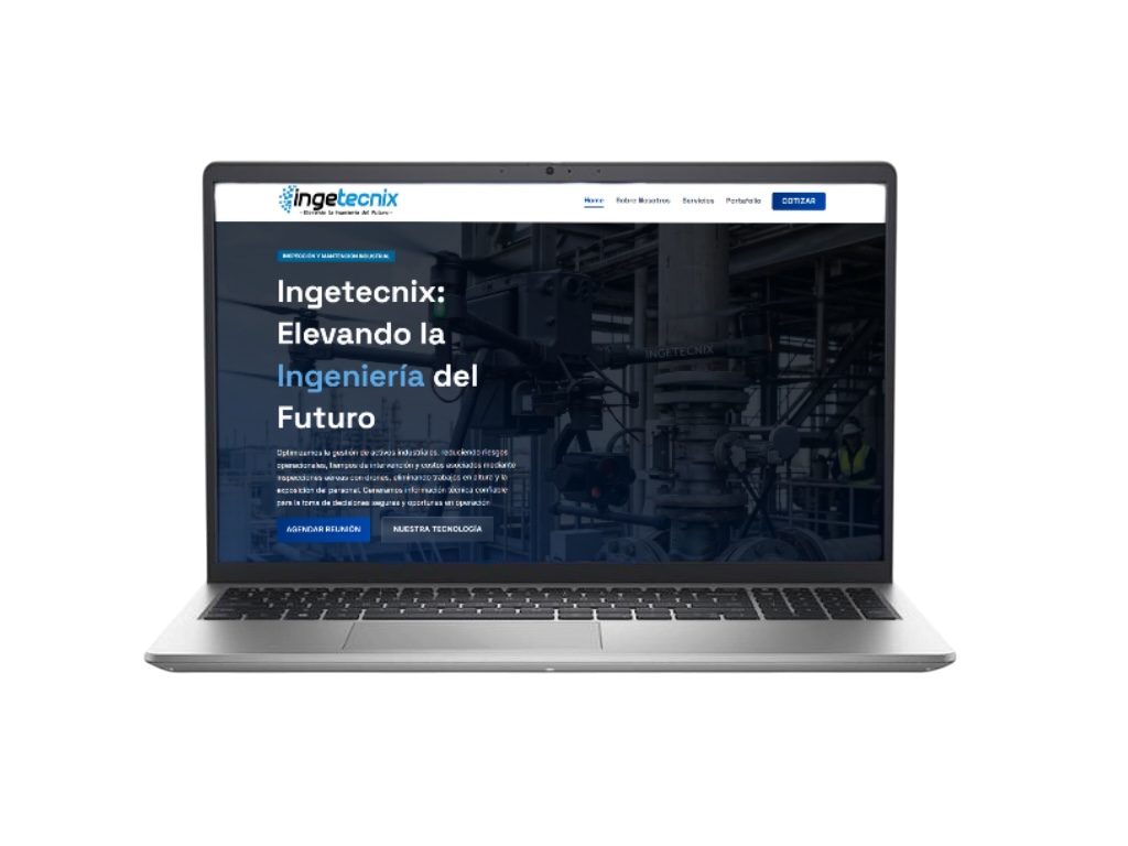 Página web de Ingetecnik mostrando soluciones de ingeniería avanzada
